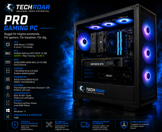 TechRoar Pro – Gaming-PC | RTX 5070 12GB, Ryzen 7 9700X, 32GB DDR5