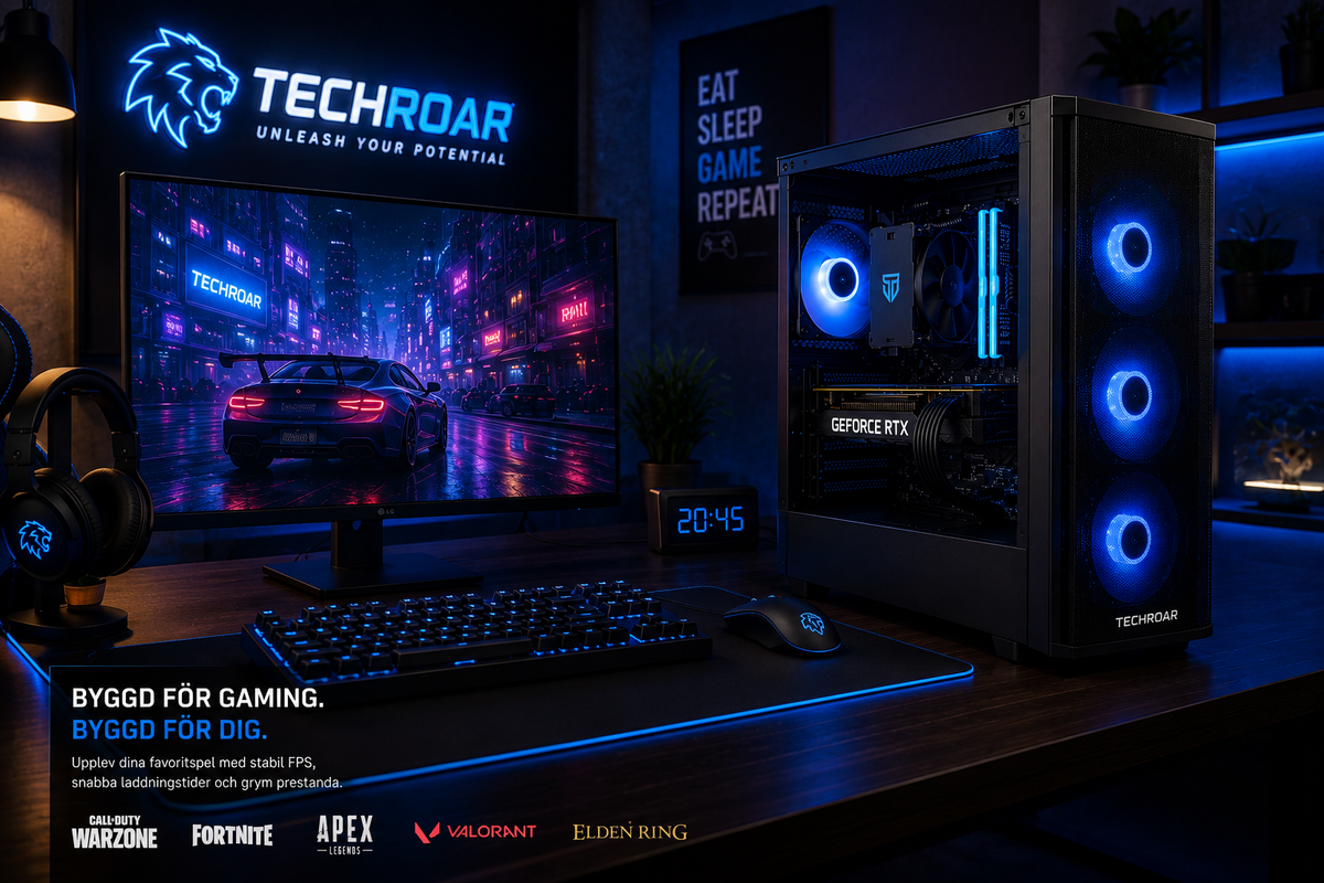 TechRoar Starter – Gaming PC med RTX 5060 8GB & Ryzen 5 7500F