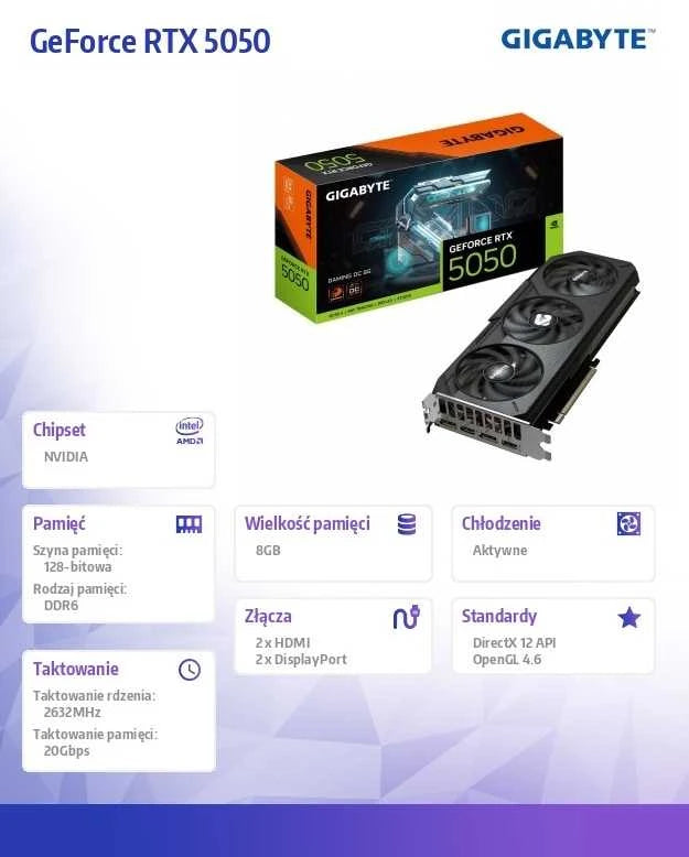 GIGABYTE GeForce RTX 5050 Gaming OC 8GB – Grafikkort