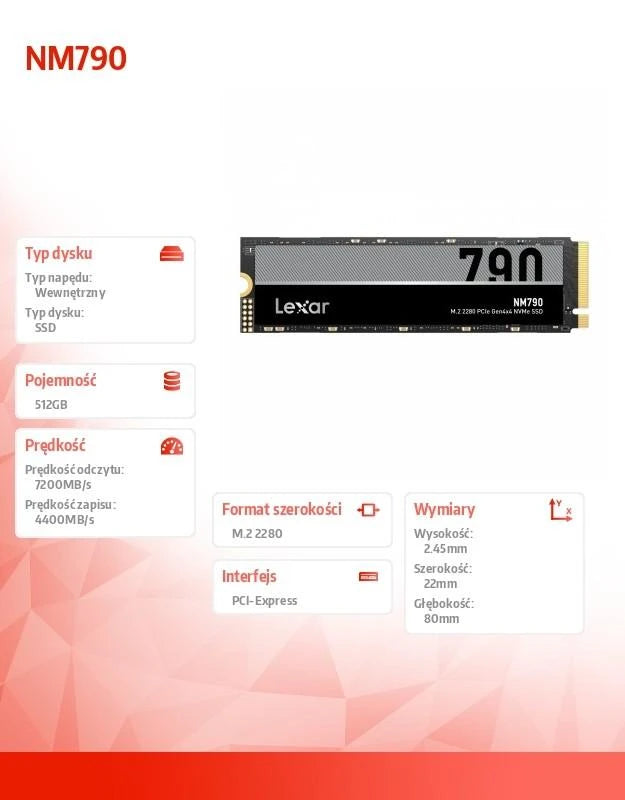 Lexar NM790 512GB – M.2 NVMe SSD