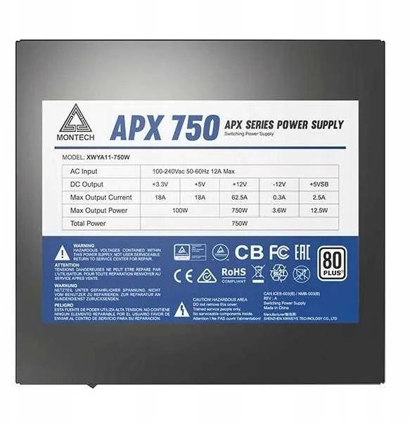 Montech APX750 750W – Nätaggregat