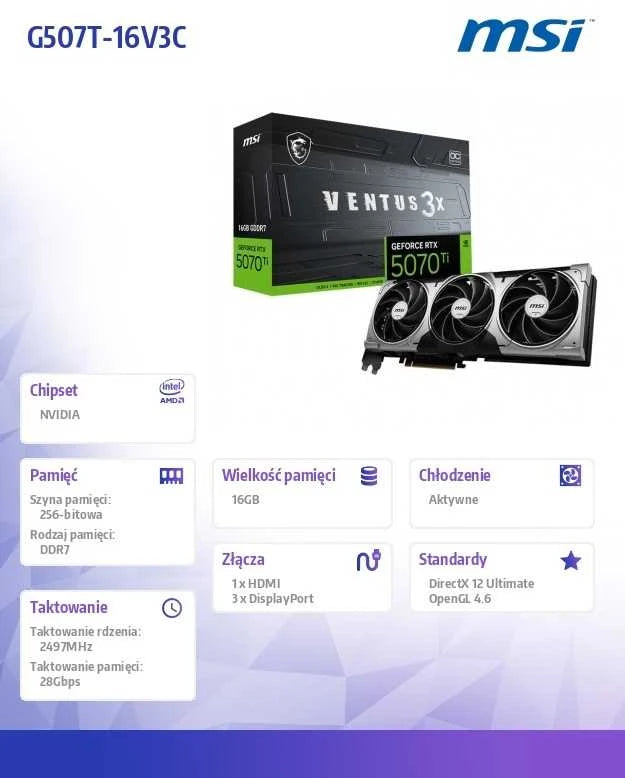 MSI GeForce RTX 5070 Ti 16GB – Grafikkort