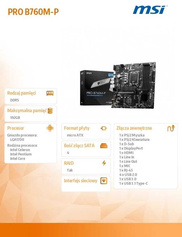 MSI PRO B760M-P – Moderkort