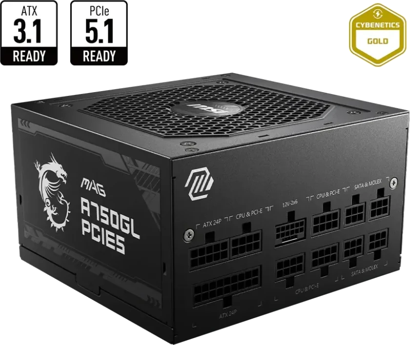 MSI MAG A750GL PCIE5 – 750W Nätaggregat, 80 PLUS Gold