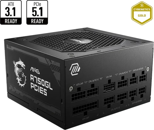 MSI MAG A750GL PCIE5 – 750W Nätaggregat, 80 PLUS Gold